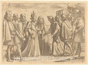 Art Print : Jacques Callot, Reception at Mantua, 1612, Historic Wall Décor : 10in x 08in