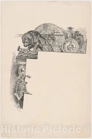 Art Print : James Henry Moser, Bronzes, Proof, 1892, Historic Wall Décor : 30in x 44in