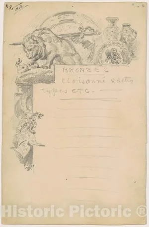 Art Print : James Henry Moser, Study for Bronzes, 1890, Historic Wall Décor : 30in x 44in