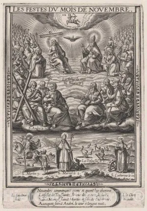 Art Print : Léonard Gaultier, Les Festes du Mois de November (November: All Saints), 1603, Historic Wall Décor : 24in x 36in