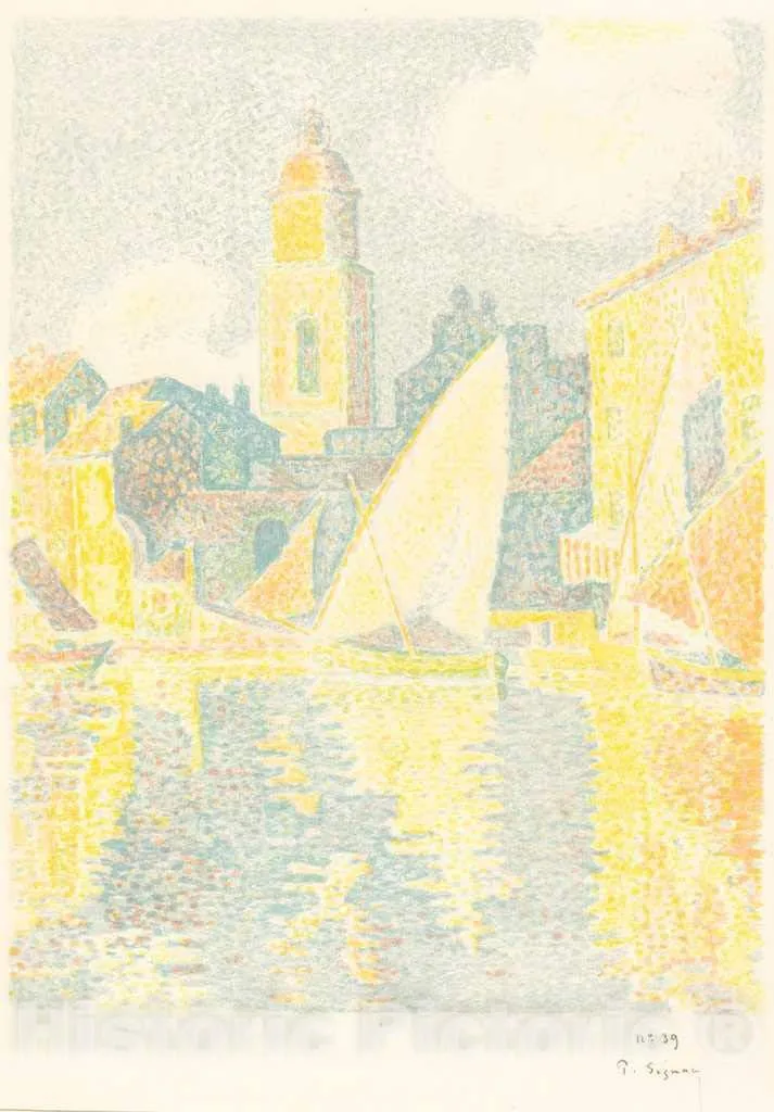 Art Print : Paul Signac, St. Tropez: The Port (Saint-Tropez: Le Port), c.1898, Historic Wall Décor : 08in x 12in