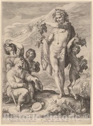 Art Print : Saenredam, After Goltzius, The Cult of Bacchus, 1596, Historic Wall Décor : 08in x 10in