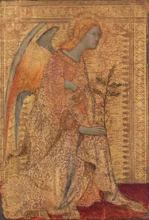 Art Print : Simone Martini, The Angel of The Annunciation, c. 1333, Historic Wall Décor : 08in x 12in