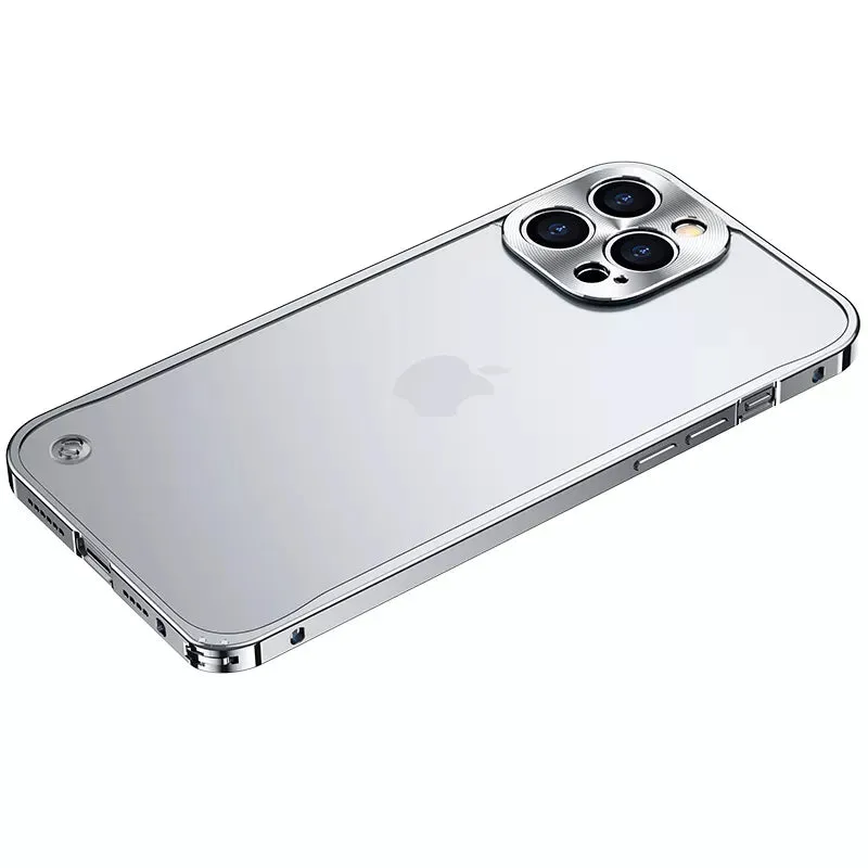 Aviation Aluminum Metal Frame Case For iPhone With Translucent Back Cover