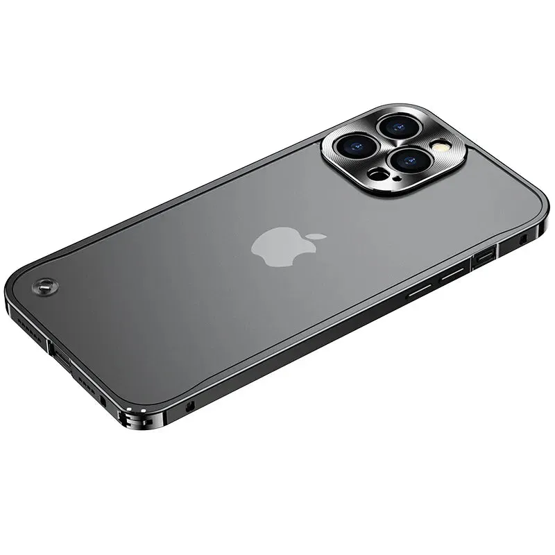 Aviation Aluminum Metal Frame Case For iPhone With Translucent Back Cover