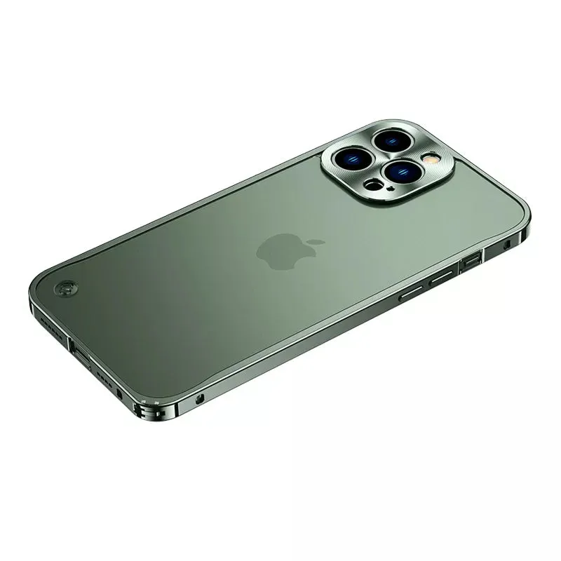 Aviation Aluminum Metal Frame Case For iPhone With Translucent Back Cover