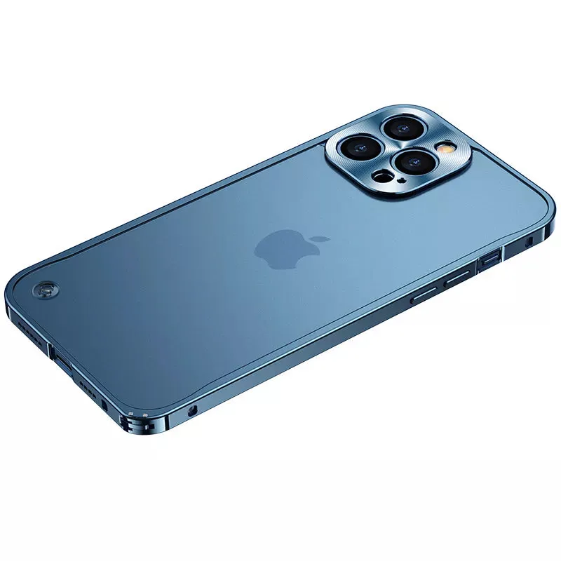 Aviation Aluminum Metal Frame Case For iPhone With Translucent Back Cover