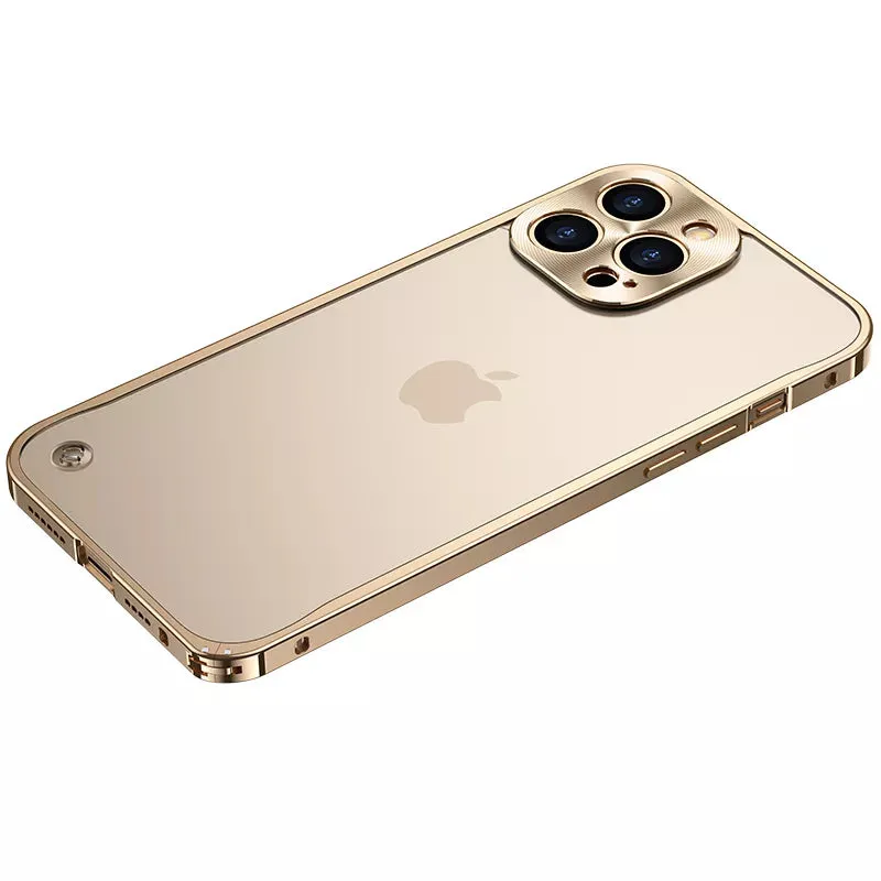 Aviation Aluminum Metal Frame Case For iPhone With Translucent Back Cover