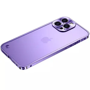 Aviation Aluminum Metal Frame Case For iPhone With Translucent Back Cover