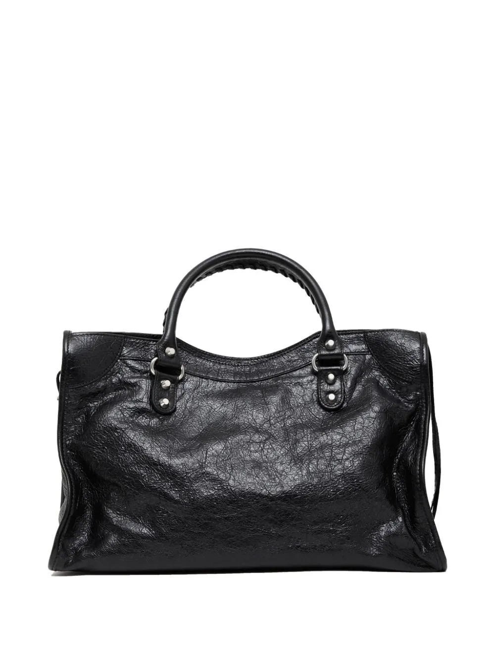BALENCIAGA Grained Calf Leather Medium Tote Handbag - 38.5 x 24 x 13.5 cm