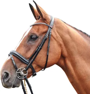 Barton Bling Flash Snaffle Bridle Cob Black
