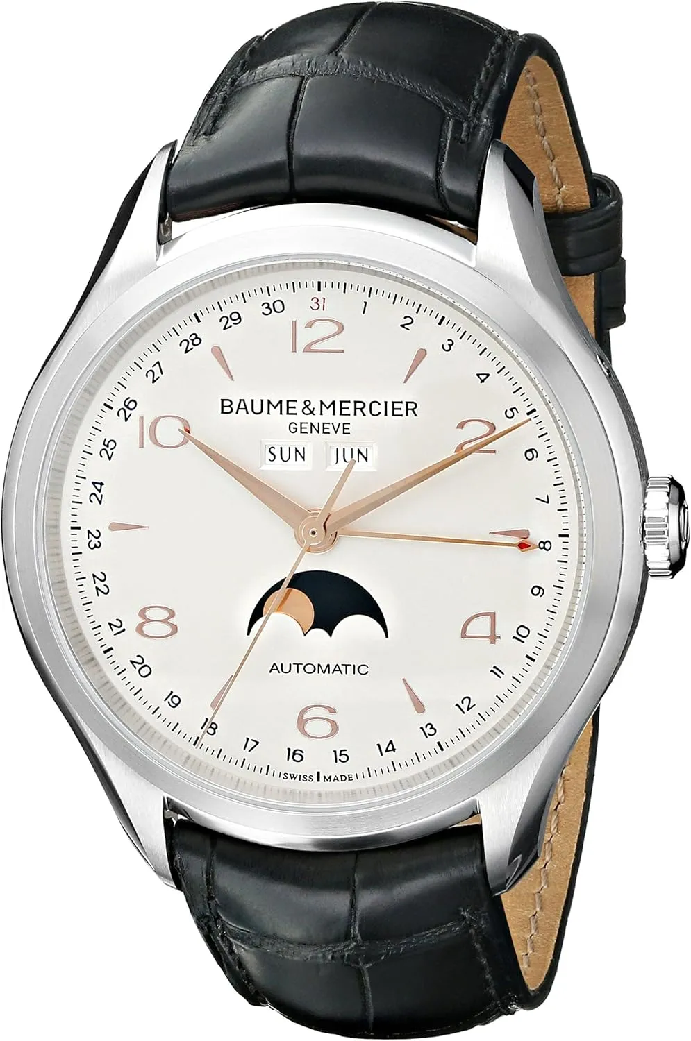 Baume & Mercier Men's BMMOA10055 Clifton Stainless Steel Watch with Black Band