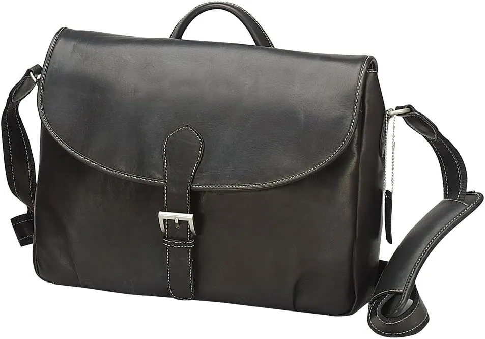 Bellino Leather Messenger, Black, One Size