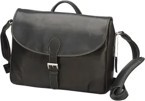 Bellino Leather Messenger, Black, One Size