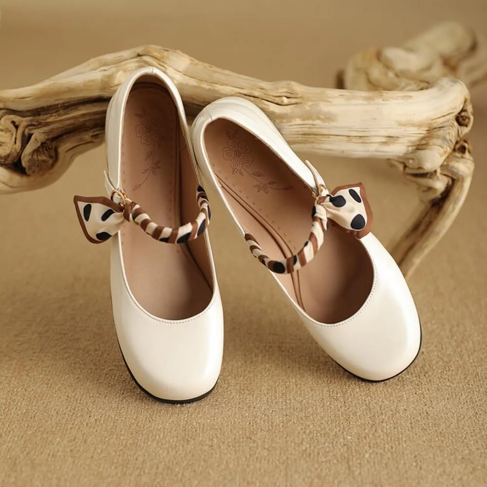 Big Size Women's Patent Leather Lolita Shoes Polka Dot Ribbon Mary Jane Platform Chunky Heeled Pumps Comfort Square Toe Dressy Shoes for Wedding Work Office