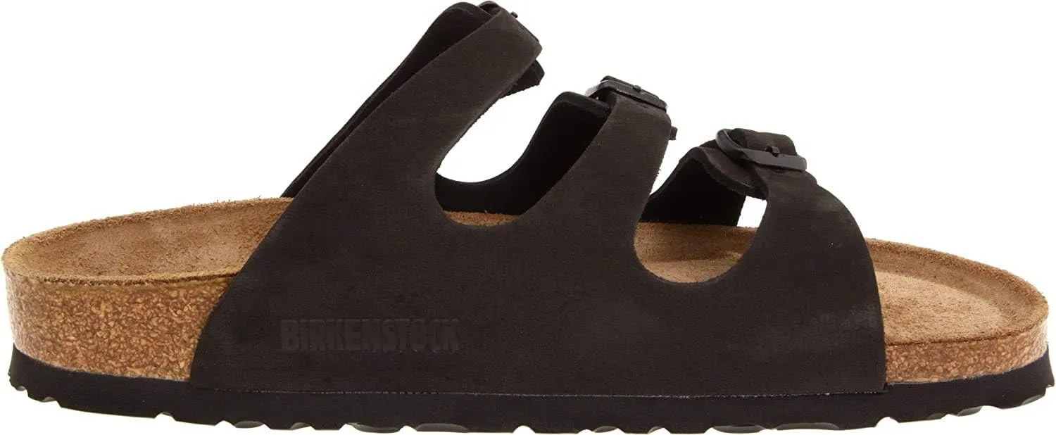 Birkenstock Florida Soft Footbed - Leather Black Oiled Leather 38 (US Women's 7-7.5) Regular