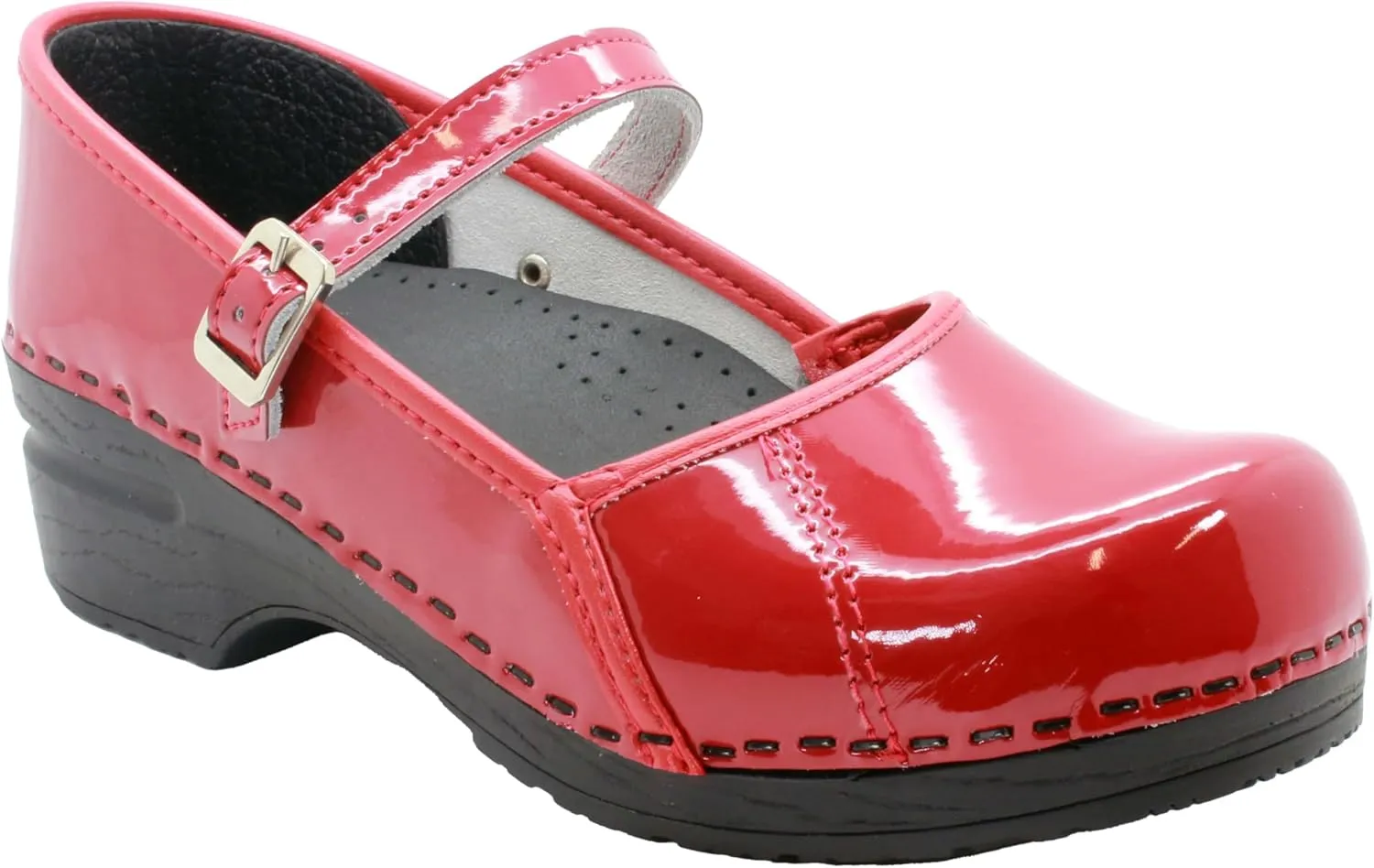 BJORK Swedish Comfort Women's Marcella Mary Jane Leather Clogs
