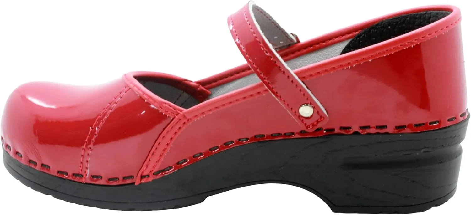BJORK Swedish Comfort Women's Marcella Mary Jane Leather Clogs