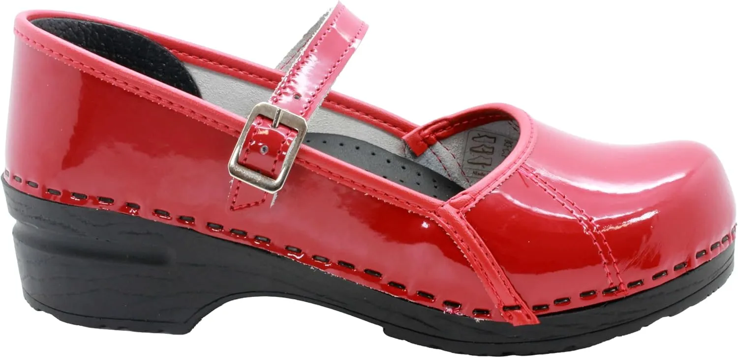 BJORK Swedish Comfort Women's Marcella Mary Jane Leather Clogs