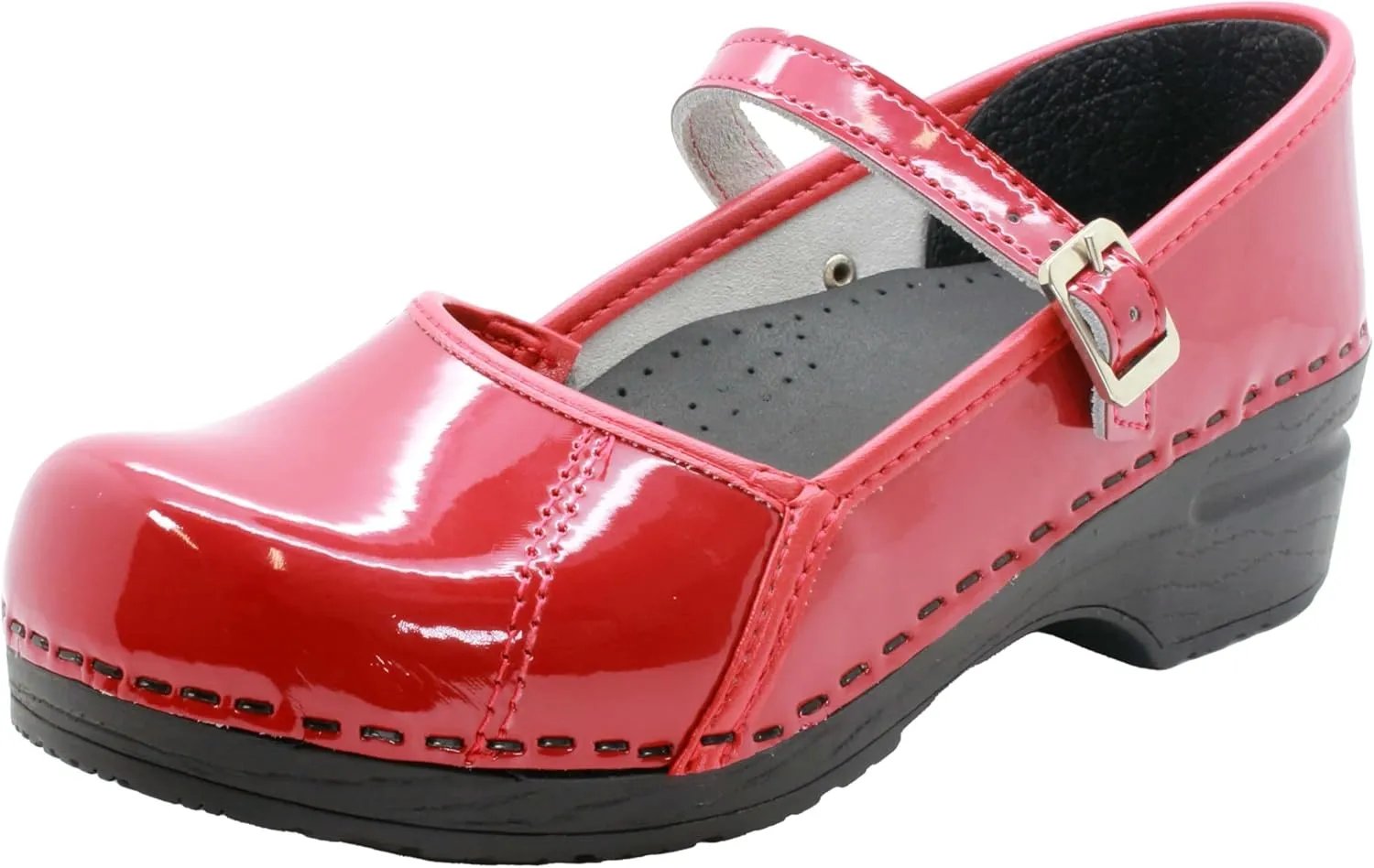 BJORK Swedish Comfort Women's Marcella Mary Jane Leather Clogs