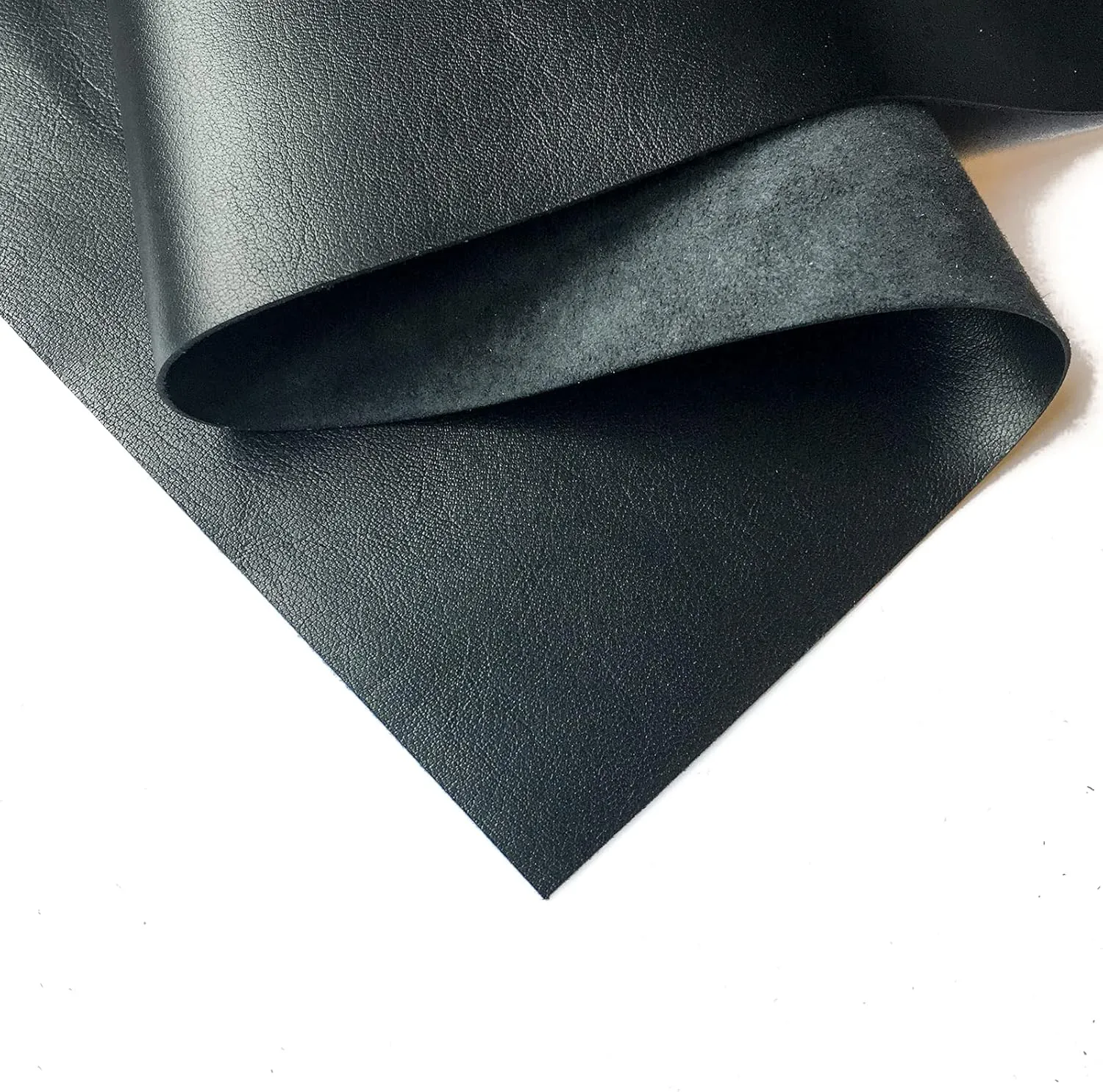 Black Genuine Leather for Crafts: Real Black Lambskin Leather Sheet for Crafting, Sewing and Personalized Leather Projects (Black, 12x24In/~2oz)