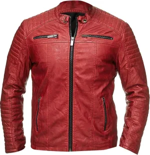 Black Leather Jacket Men - Black Real Lambskin Mens Motorcycle Jacket