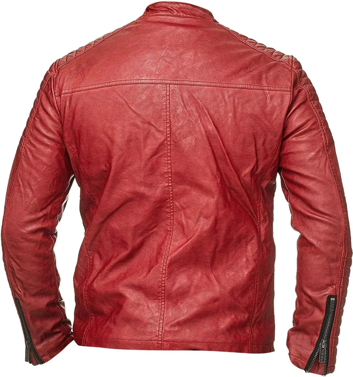 Black Leather Jacket Men - Black Real Lambskin Mens Motorcycle Jacket