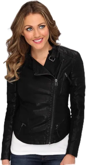 [BLANKNYC] Womens Vegan Leather Moto Jacket