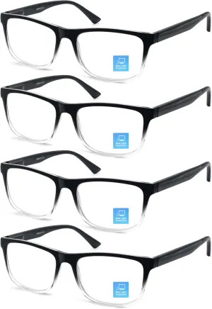 Blue Light Blocking Reading Glasses Men Large Oversized Square Readers Wide fit Cheaters for Men W/Big Head/Large Face