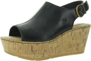 BORN Womens Cork Leather Platform Sandals