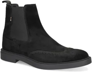 BOSS Men's Calev Black Suede Leather Boots (Black, US Footwear Size System, Adult, Men, Numeric, Medium, 7)