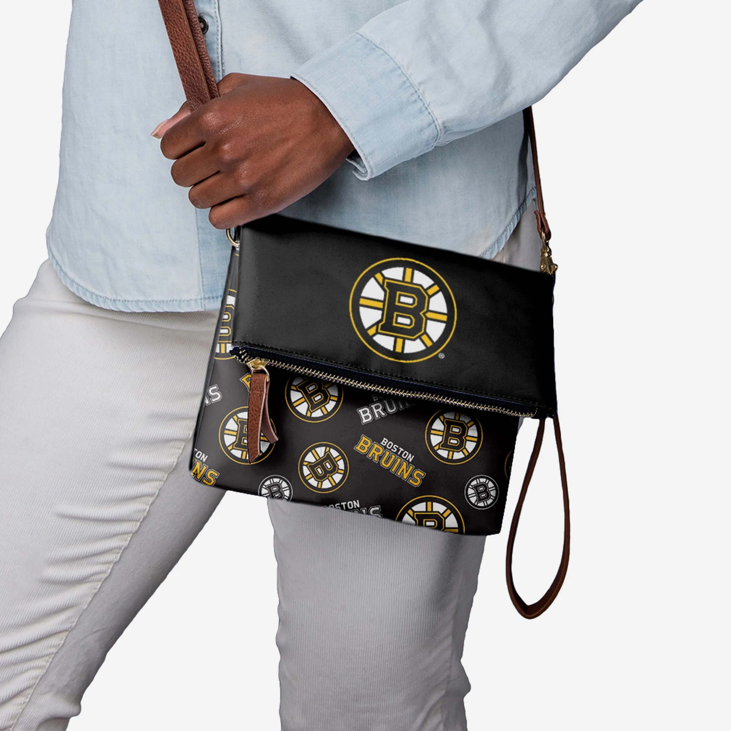 Boston Bruins Printed Collection Foldover Tote Bag