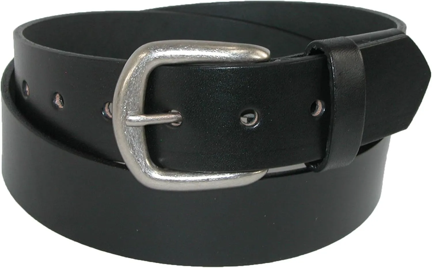 Boston Leather Men's Big & Tall Leather Stretch Belt with Hidden Elastic, 56, Black