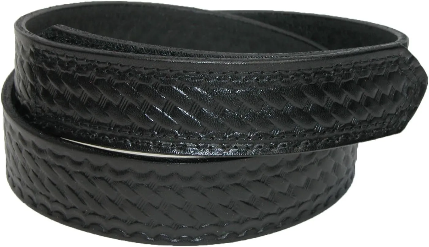 Boston Leather Men's Leather Basketweave Hook and Loop Mechanics Belt, 42, Black