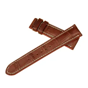 Brown Alligator watch strap, Premium Quality Alligator leather watch band (16mm, Steel Tang Buckle)