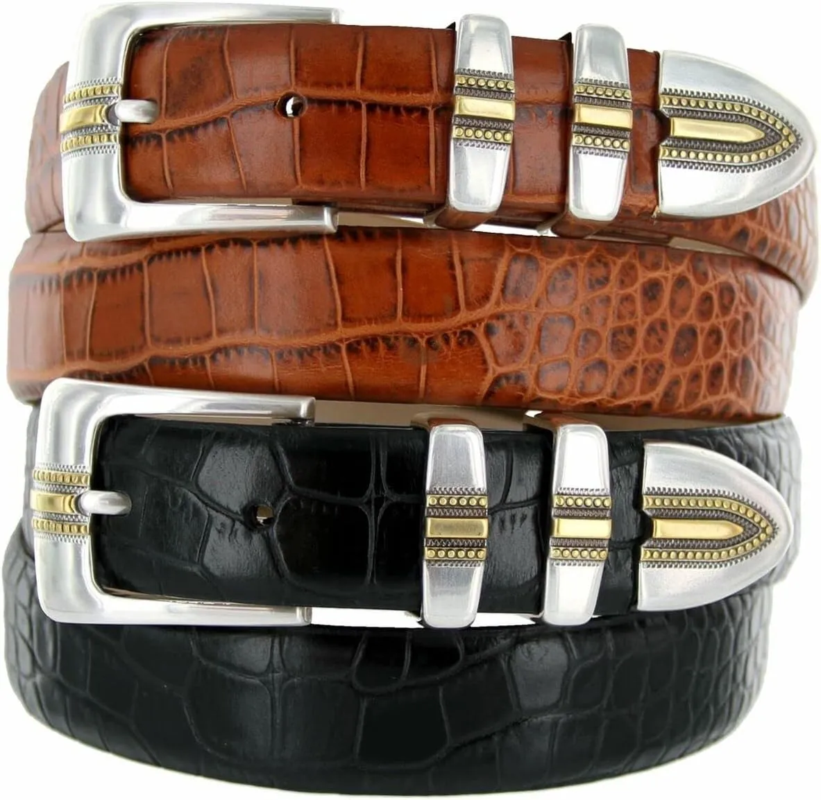BS8216 Genuine Full-Grain Cowhide Leather Designer Golf Dress Belt 1-1/8"(30mm) Wide