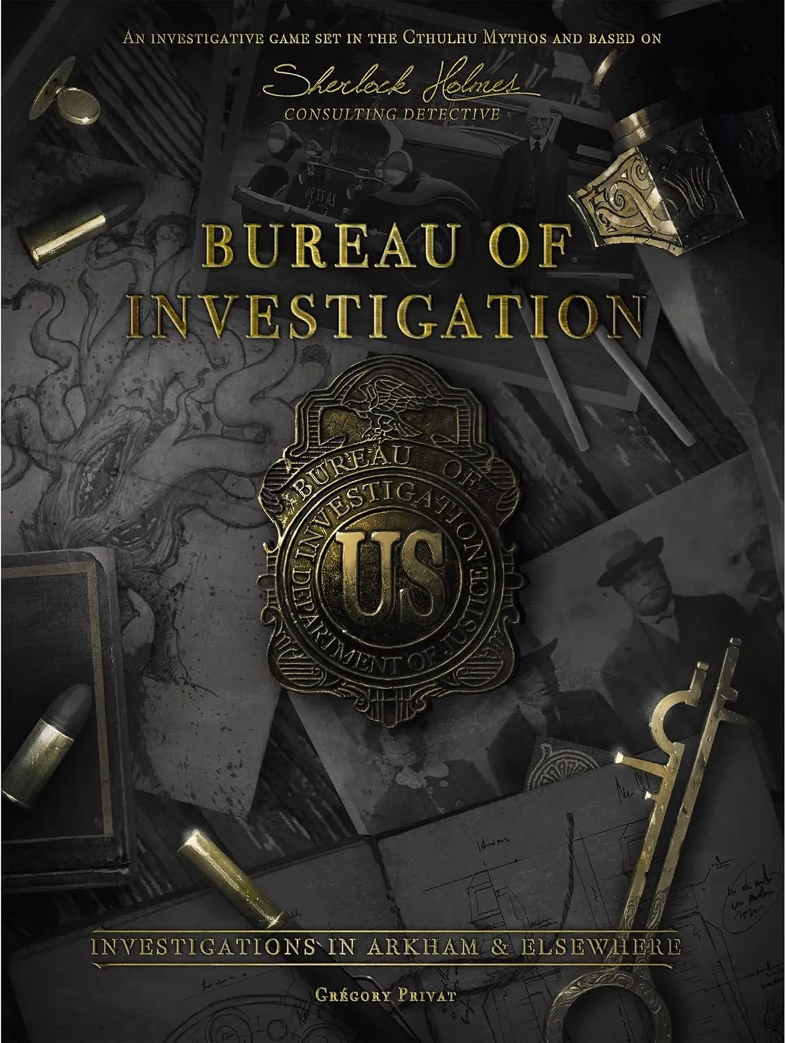 Bureau of Investigation: Investigations in Arkham & Elsewhere Board Game, Cooperative Mystery Game for Kids & Adults, Ages 14 , 1-8 Players, 120-240 Minute Playtime, Made by Space Cowboys