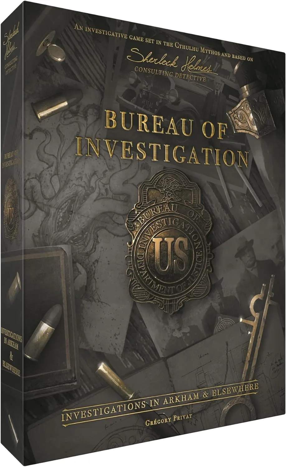 Bureau of Investigation: Investigations in Arkham & Elsewhere Board Game, Cooperative Mystery Game for Kids & Adults, Ages 14 , 1-8 Players, 120-240 Minute Playtime, Made by Space Cowboys