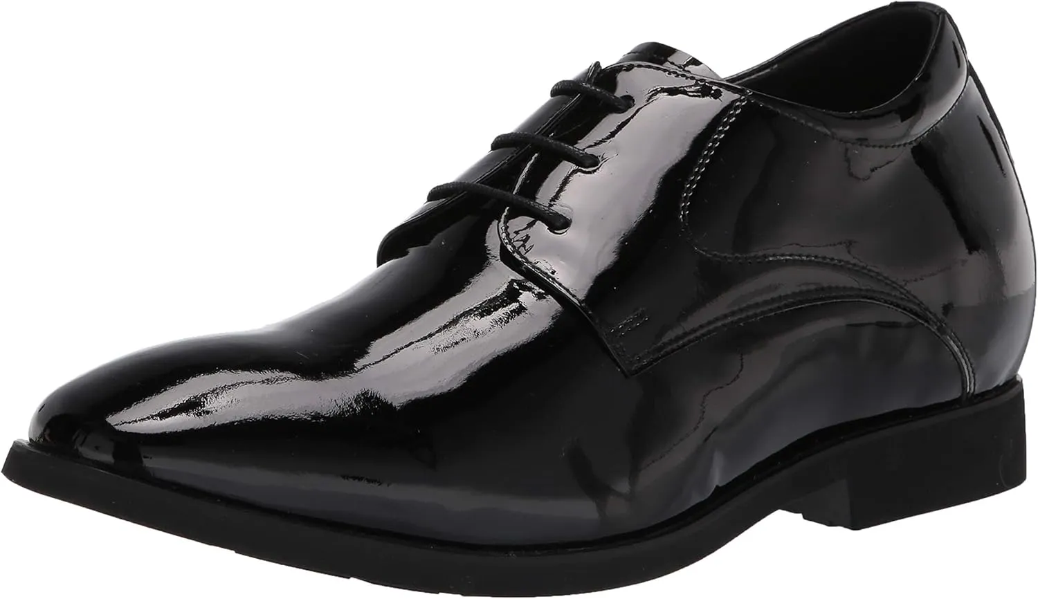 Calden Men's Invisible Height Increasing Elevator Shoes - Black Patent Leather Lace-up Formal Tuxedo Oxfords - 3 Inches Taller - K911929 - Size 10 D(M) US
