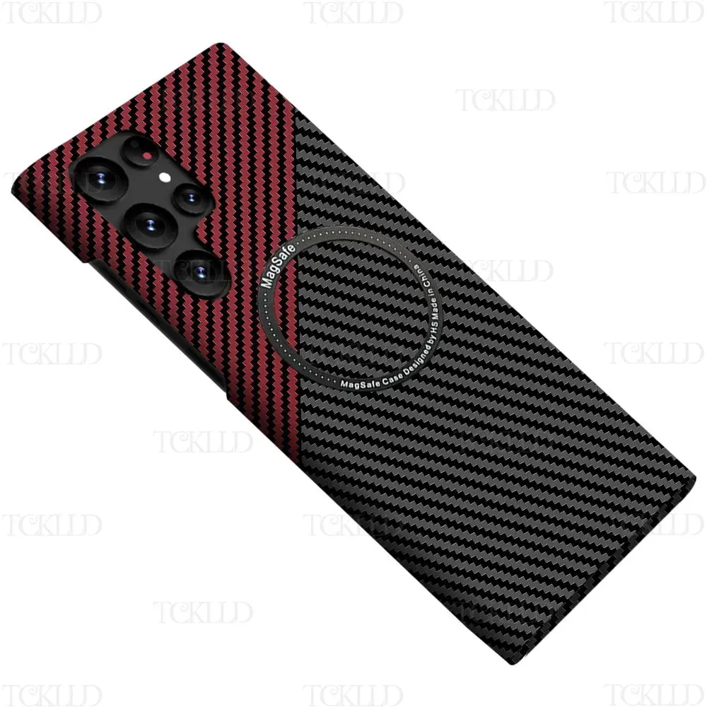 Carbon Fiber Texture Matte MagSafe Ultra Slim Case For Samsung Galaxy