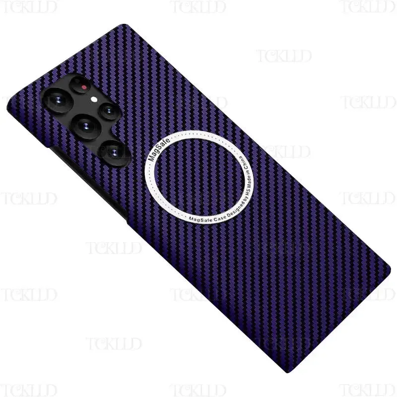 Carbon Fiber Texture Matte MagSafe Ultra Slim Case For Samsung Galaxy
