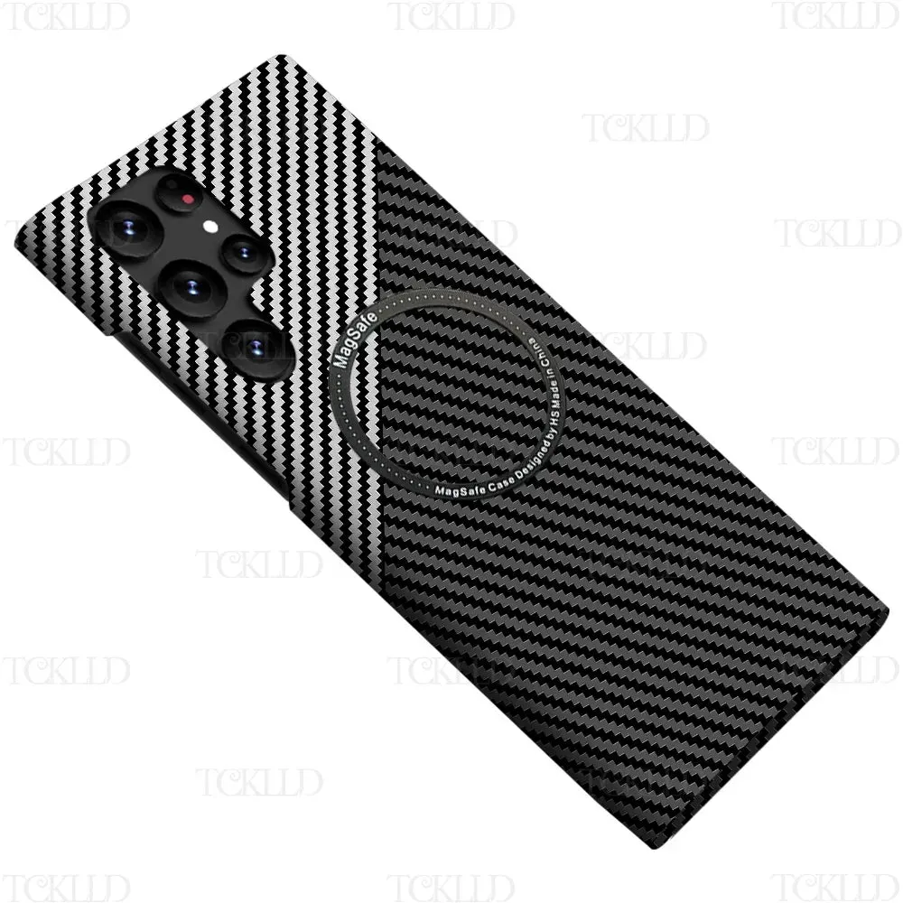 Carbon Fiber Texture Matte MagSafe Ultra Slim Case For Samsung Galaxy
