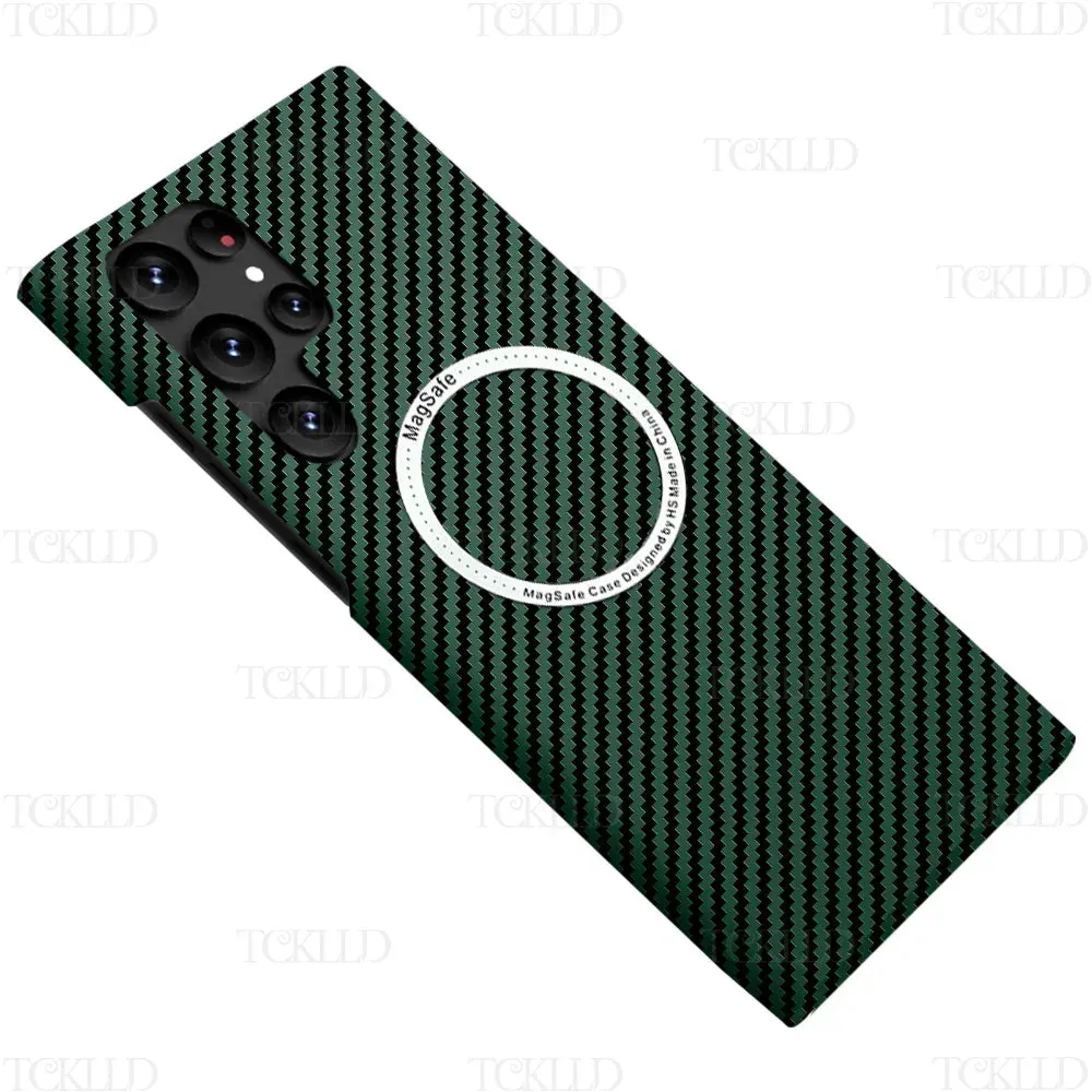 Carbon Fiber Texture Matte MagSafe Ultra Slim Case For Samsung Galaxy