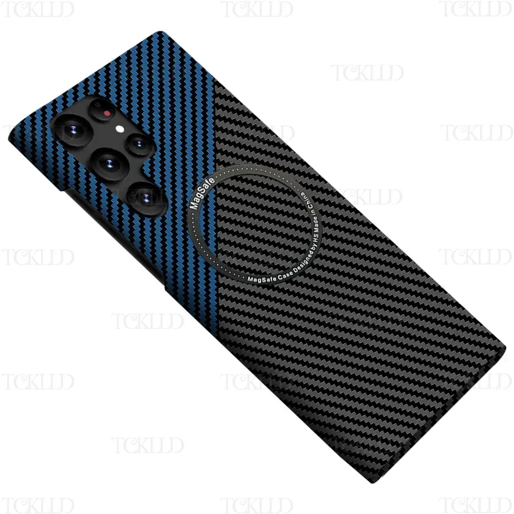 Carbon Fiber Texture Matte MagSafe Ultra Slim Case For Samsung Galaxy
