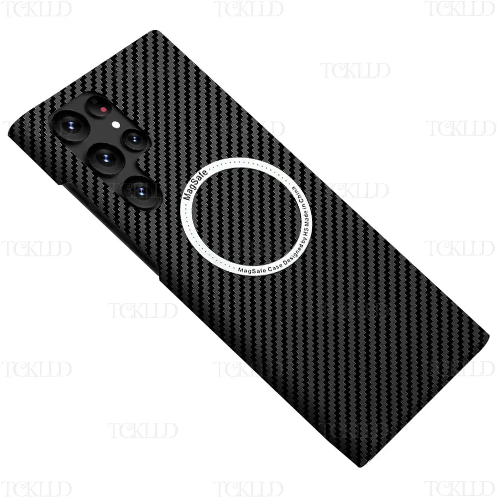 Carbon Fiber Texture Matte MagSafe Ultra Slim Case For Samsung Galaxy