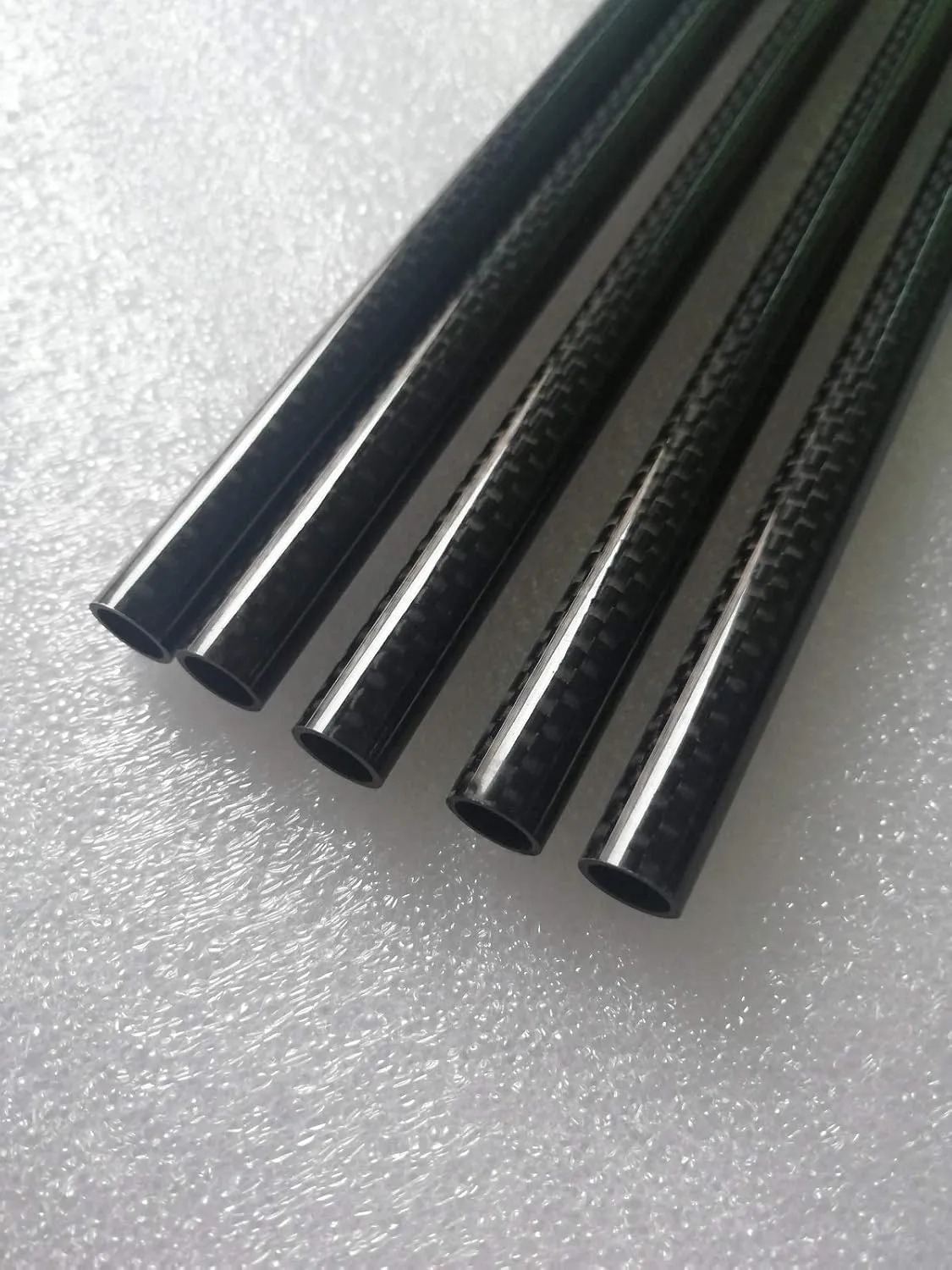 Carbon Fiber Tubes 6mm x 8mm x 430mm 2PC 3K Roll Wrapped Carbon Fiber Pipes for Quadcopter Multicoptor Frame Body Landing Gear 3D Printer Glossy Surface