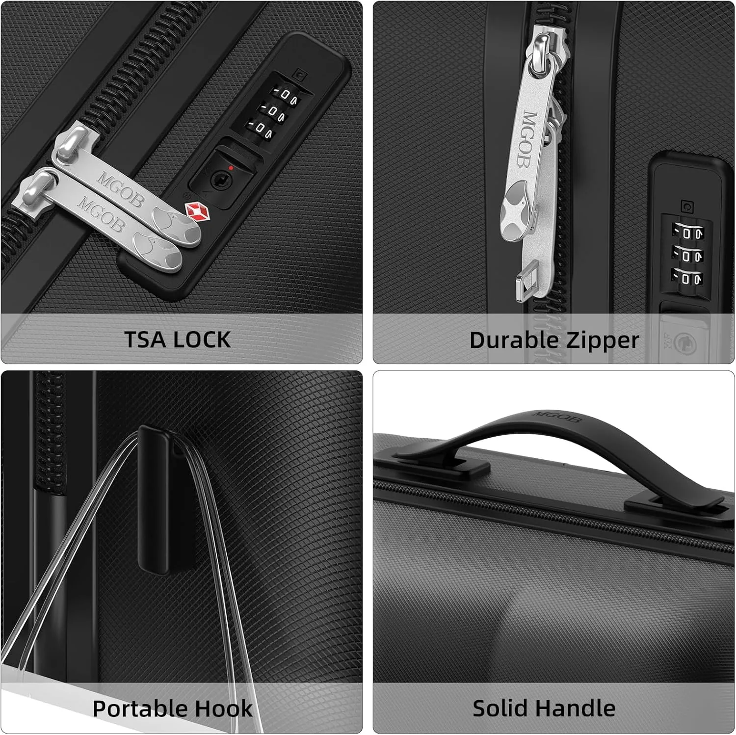 Carry On Luggage 22x14x9 Airline Approved | 20" Durable Polycarbonate Hard Shell Suitcase with TSA Lock & 360° Spinner Wheels (Black)