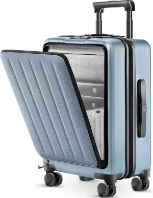 Carry on Luggage 22X14X9 Airline Approved with Front Pocket, 20 Inch Luggage with Front Laptop Compartment, Expandable, Double Spinner Wheels, Hardsided PC, TSA Lock (Shadow, Seine)