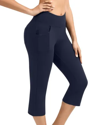 Ceboyel Women High Waist Capri Yoga Pants Soft Workout Sweatpants Causal Lounge Crop Pants Comfy Active Jogger 2023