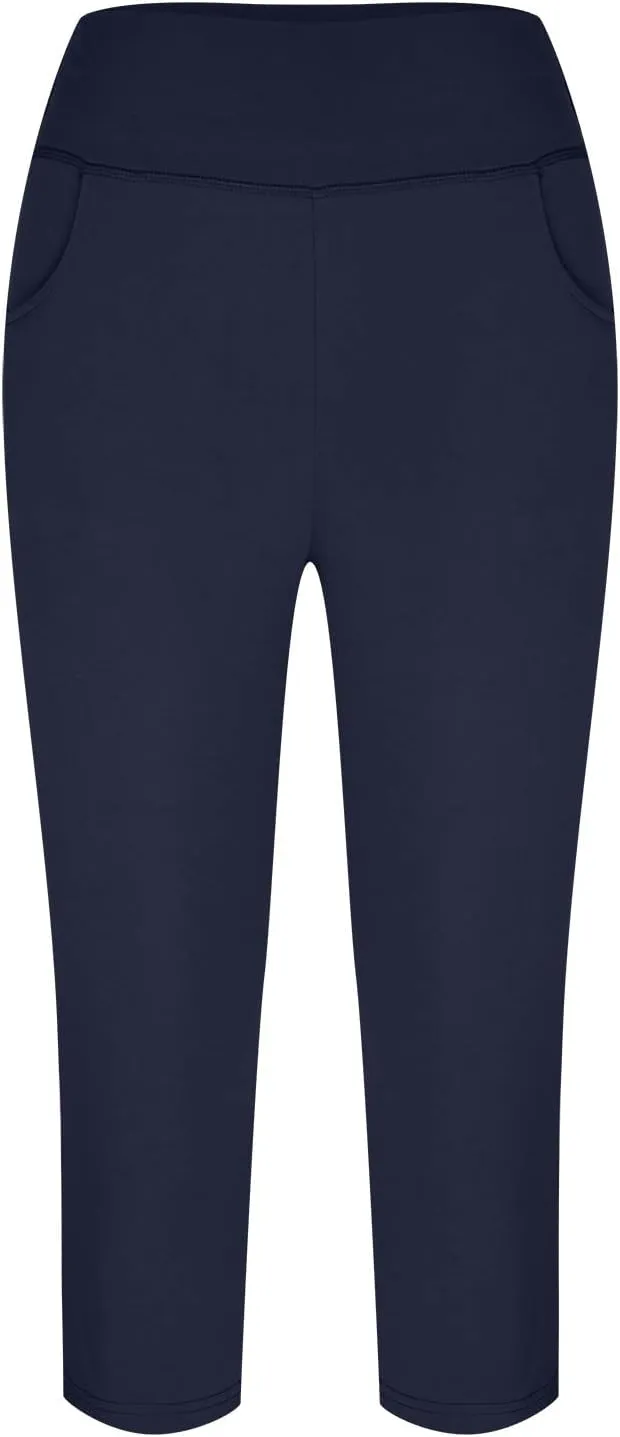 Ceboyel Women High Waist Capri Yoga Pants Soft Workout Sweatpants Causal Lounge Crop Pants Comfy Active Jogger 2023